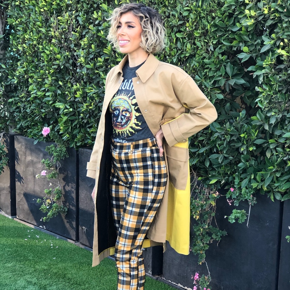Camel Two tone Trench coat